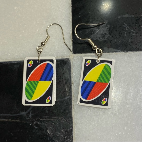 UNO CARD EARRINGS - Picture 2 of 3